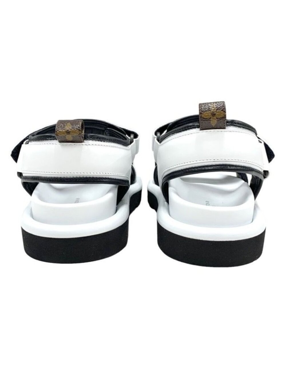 ★SOLD★ Louis Vuitton Pool Pillow Line Sandals Shoes Leather White Black - Picture 5 of 10